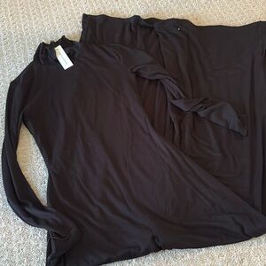 Naked Wardrobe long sleeve turtle neck wide leg jumpsuit NWT